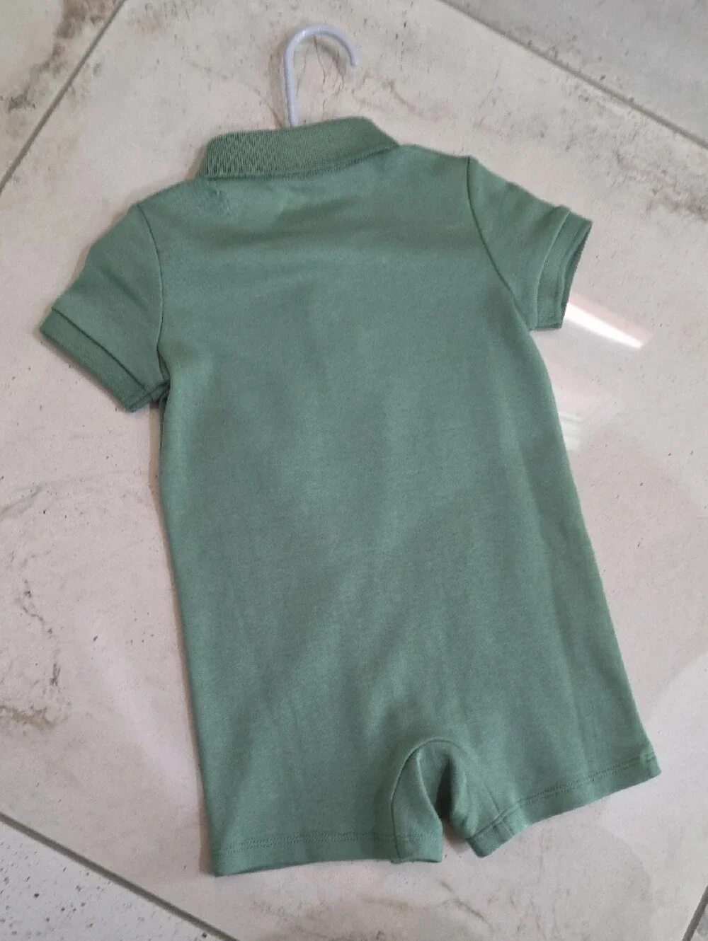 NWT 12M Ralph Lauren Sage Green Polo One-Piece 100% Cotton